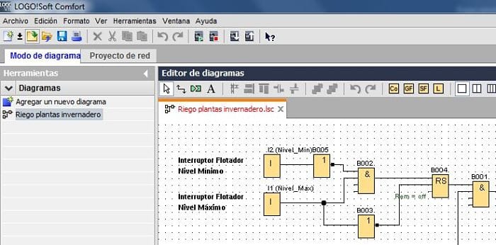 Componentes Software utilizados para el ejemplo de control riego plantas en LOGO Componentes Software utilizados para el ejemplo de control riego plantas en LOGO
