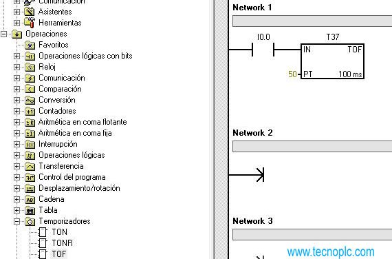 Tipos de temporizador S7-200 con software MicroWin