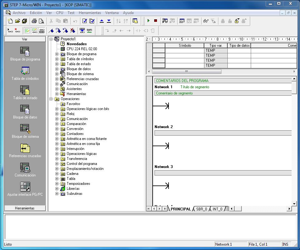 Crear nuevo proyecto MicroWin paso a paso.