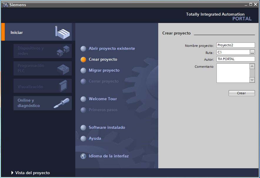 Crear nuevo proyecto TIA Portal V11.