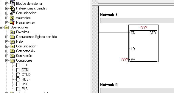 CTD : contador decremental en S7-200.