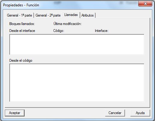 Ficha de las propiedades de llamadas de un FC en Step 7.