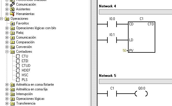 Ejemplo de activación de una salida con el bit de un contador CTD.