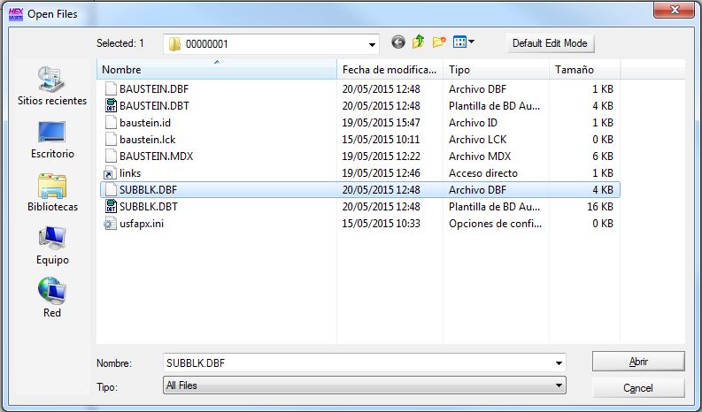 Seleccionar el archivo para abrir en el editor hexadecimal