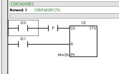 Asignar un dato de tipo Word al valor PV del contador CTU.