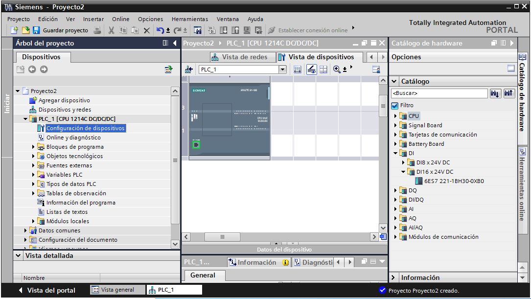 Configuración de dispositivos en TIA Portal V11