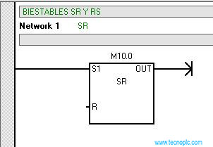 Bit de activación en una función Set Reset en programación S7-200.