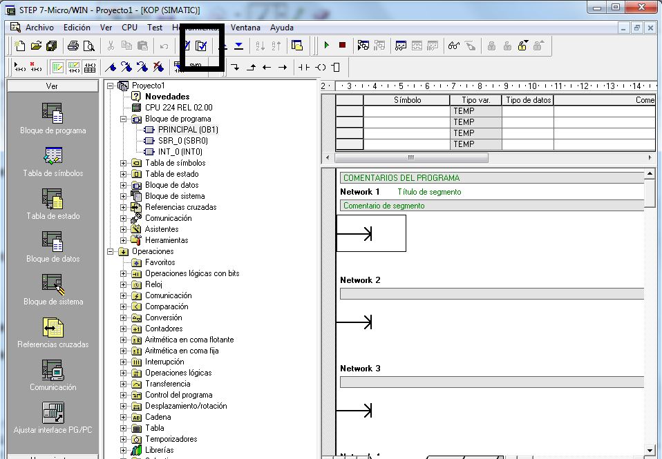 Guardar y compilar proyecto MicroWin.