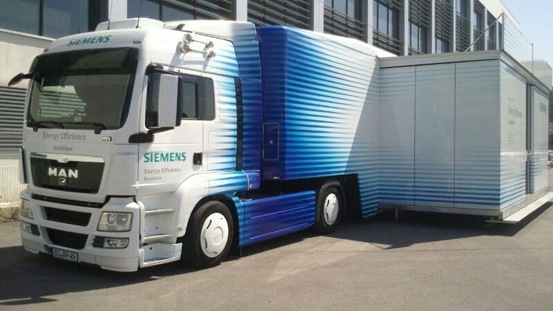 Camión de Eficiencia Energética de Siemens: aquí se mostrará tecnología innovadora para reducir el coste de la energía.