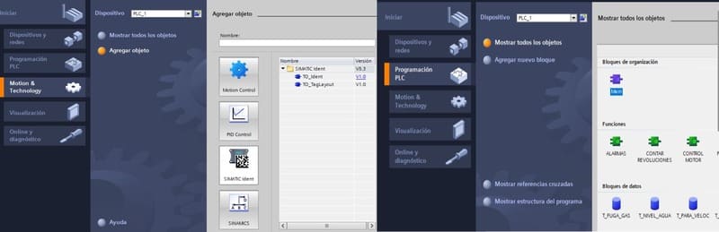 Funcionalidades objetos tecnológicos y programación en TIA Portal