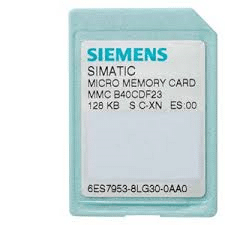 Tarjeta MMC de 128KB con su referencia Siemens.