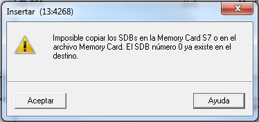 Error al copiar datos a la tarjeta MMC mediante el Prommer.