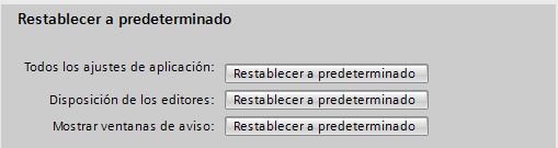 Restablecer valores.