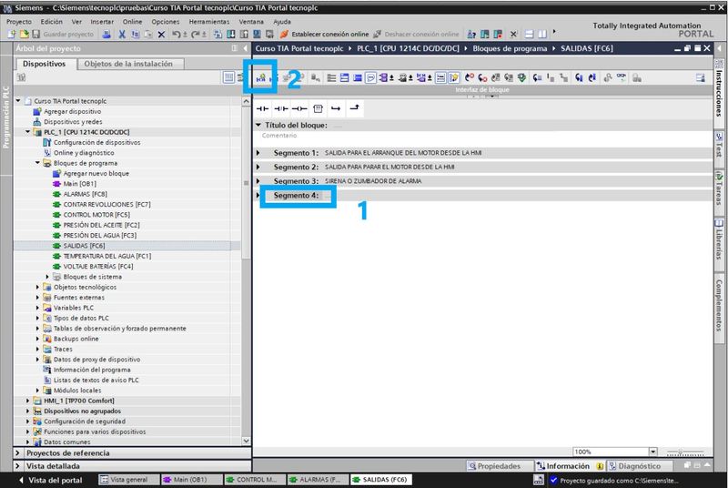 Cómo añadir un segmento al proyecto en TIA Portal