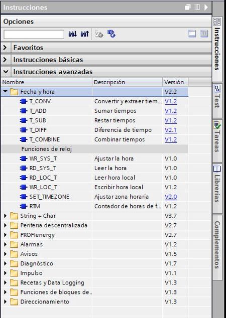 Instrucciones avanzadas en TIA Portal para control de Fecha y Hora