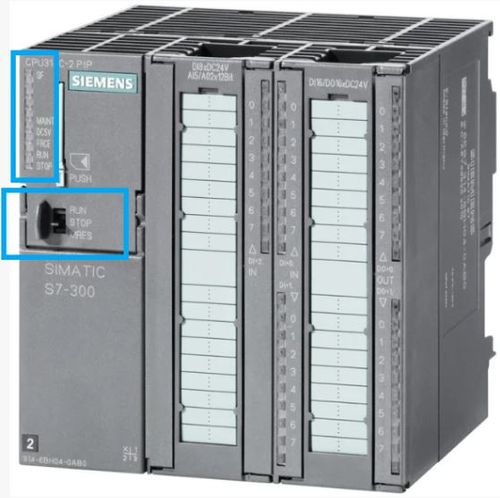 Interruptores físicos para cambiar el estado operativo en autómatas Siemens