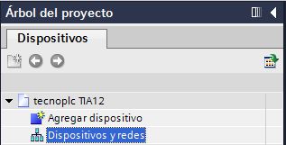 Dispositivos y redes dentro de un proyecto TIA Portal.