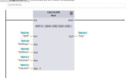 Escalado de un valor analógico con «Calculate».