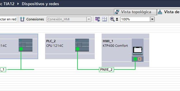 Conexión PLC y HMI en un proyecto TIA Portal.