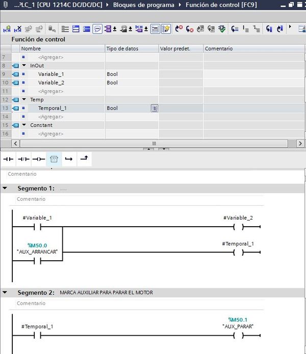 Utilizar una variable temporal dentro de un bloque