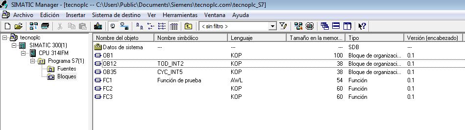 Varios OB en el proyecto de Step 7.