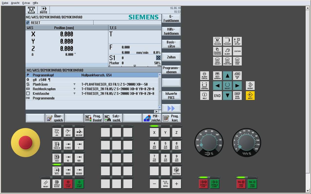 Ejemplo de la Interface del software.