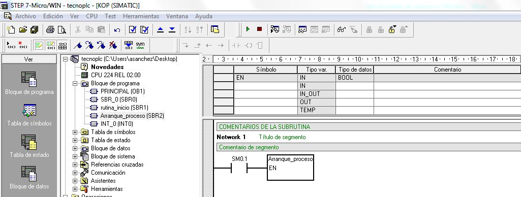 Arranque del proceso con SM0.1.