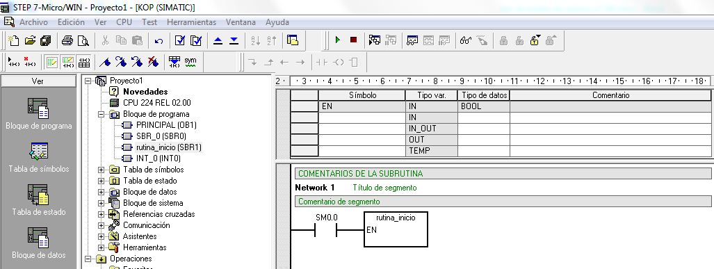 Bits de estado de sistema SM0.0.