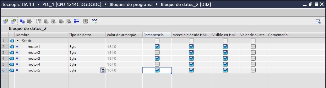 Bloque optimizado donde se selecciona individualmente las variables que queramos remanentes.