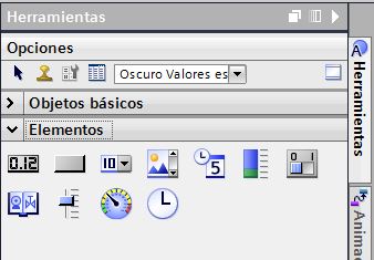 Elementos en el área de Herramientas.