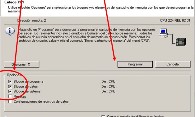 Transferir cartucho S7-200 a la CPU