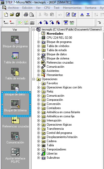 Seleccionar Bloque de sistema.