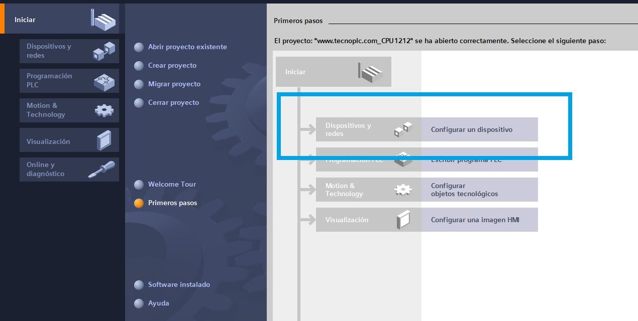 Proyecto TIA Portal para CPU 1212 desde cero