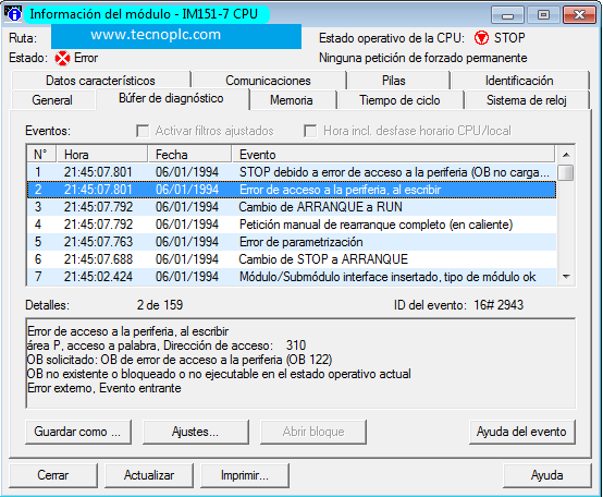 Fallo Profibus por error de acceso a la periferia.