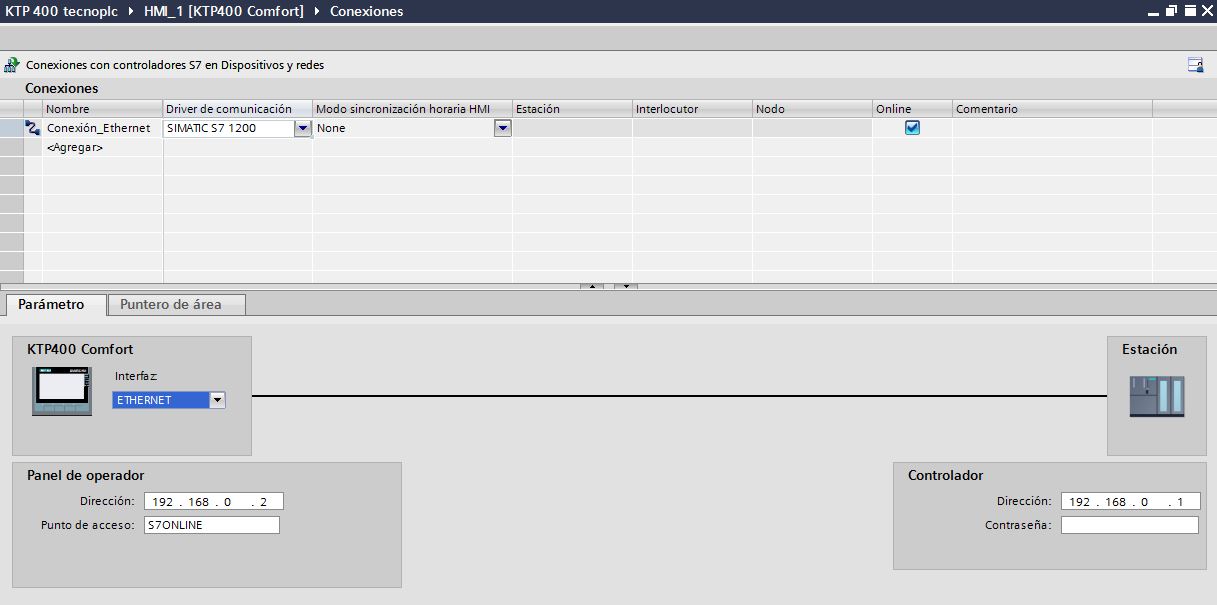 Comunicación Ethernet HMI y S7-1200 en TIA Portal