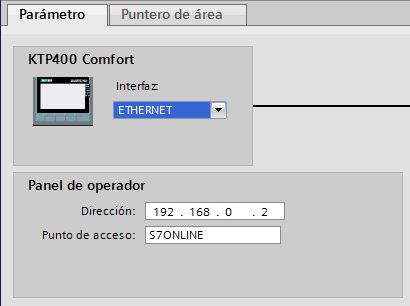 Seleccionar la dirección IP dentro del rango de la dirección del PLC.