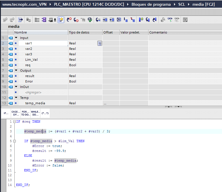 Sombreado automático de la misma variable en todo el código SCL.