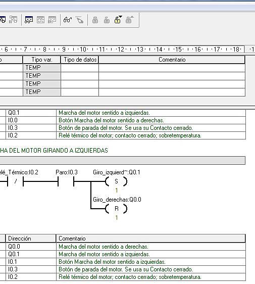 Componentes Software utilizados para el programa Marcha motor SET RESET S7-200.