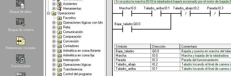 Componentes Software utilizados para el programa brazo taladradora S7-200