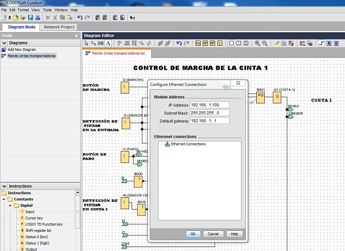 Conexión Ethernet Mando Cintas para LOGO 8