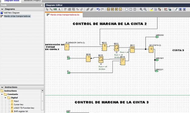 Mando cintas transportadoras en programación LOGO 8