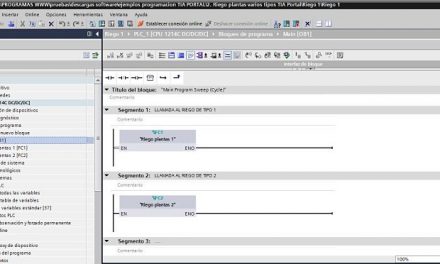 Riego plantas varios tipos programación TIA Portal