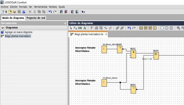 Programar riego plantas invernadero con un PLC LOGO Siemens