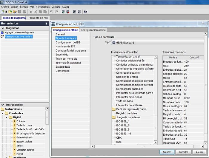 Tipo de cpu LOGO utilizada y su firmware