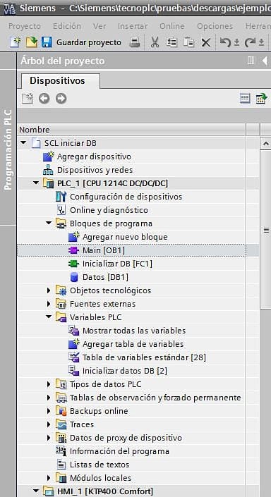Componentes software utilizados en el ejemplo SCL inicializar DB de datos.