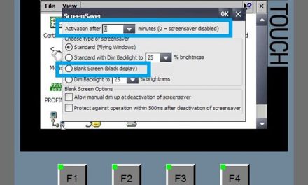 Salvapantallas en HMI para desconexión de la pantalla al tiempo