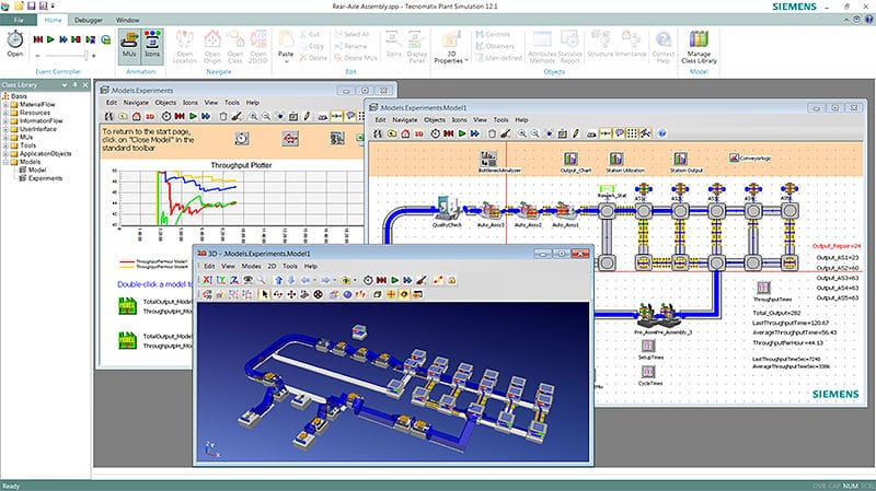 PLM Software de Siemens y una simulación en planta.