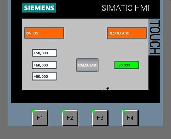 Proceso en marcha desde pantalla HMI.