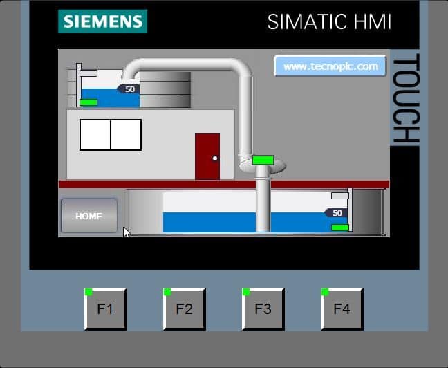 Sinóptico para el control de llenado depósito agua en TIA Portal.