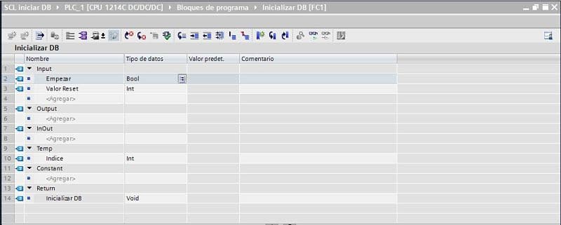 Variables de la Función FC.